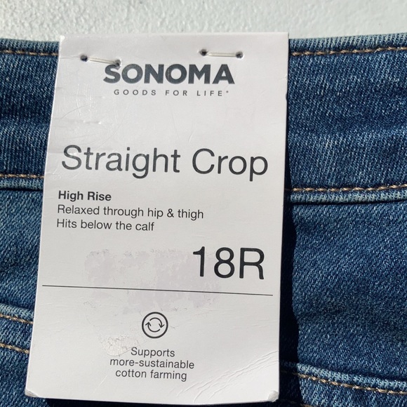 Sonoma high rise straight crop raw hem jean size 18 R - Picture 4 of 17